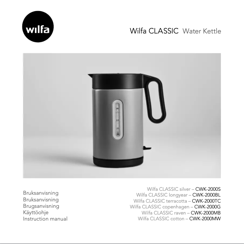 Page 1 de la notice Manuel utilisateur Wilfa Classic CWK-2000W