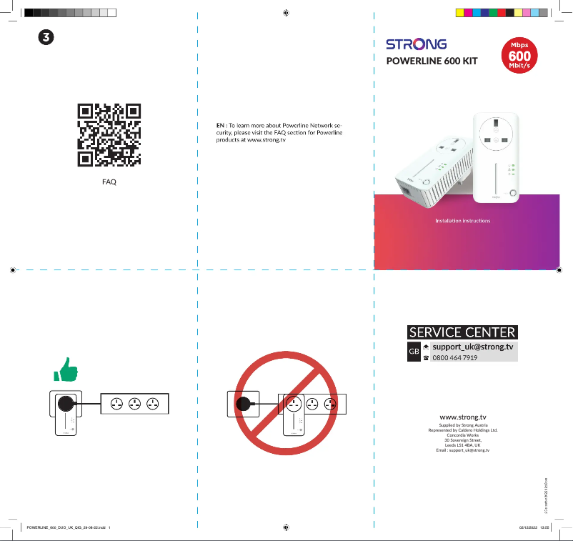Page 1 de la notice Manuel utilisateur Strong Powerline 600 Kit