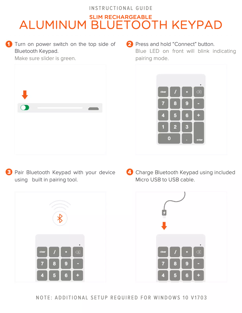 Page 1 de la notice Manuel utilisateur Satechi Slim Wireless Keypad
