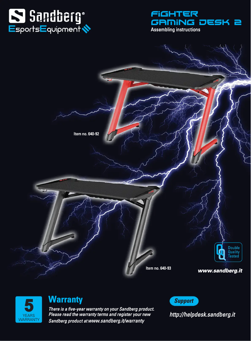 Page n°1 - Manuel utilisateur Sandberg Fighter Gaming Desk 2 134-27