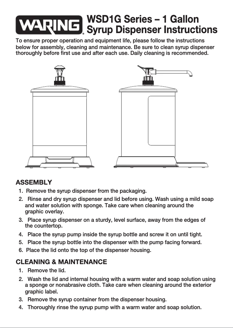 Image de la première page du manuel de l'appareil WSD1G