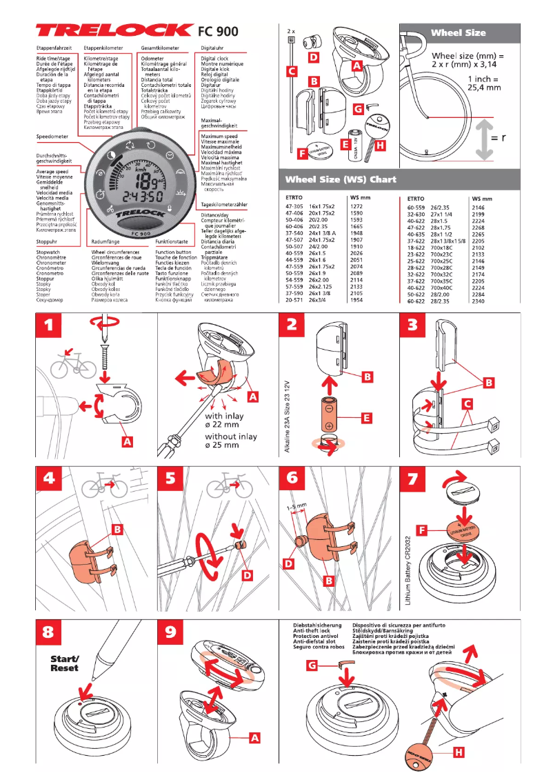 Page 1 de la notice Manuel utilisateur Trelock FC-900