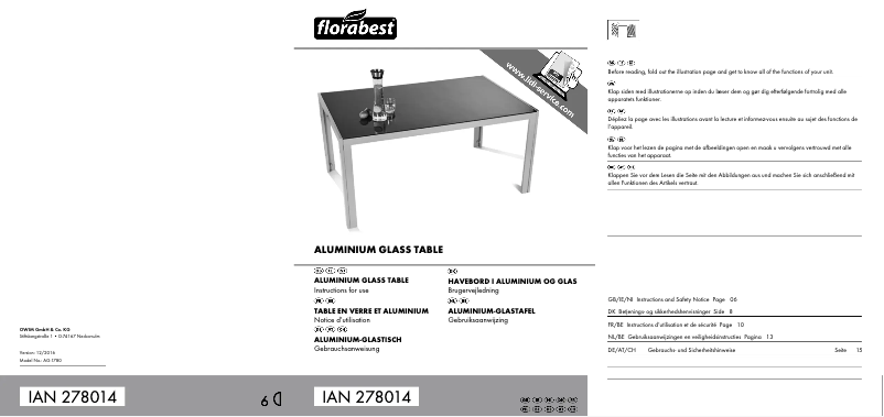 Page n°1 - Manuel utilisateur Florabest AG-1759