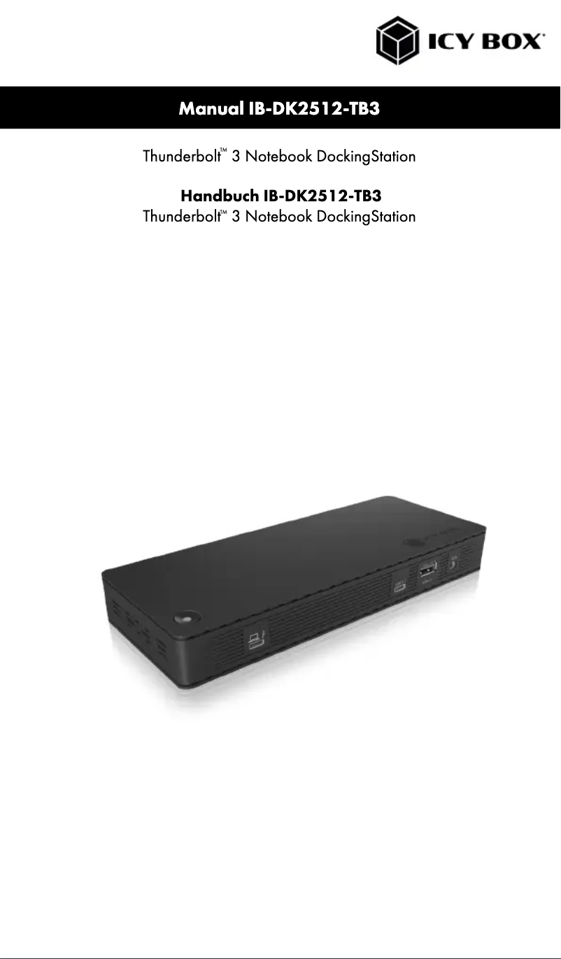 Page 1 de la notice Manuel utilisateur Icy Box IB-DK2512-TB3