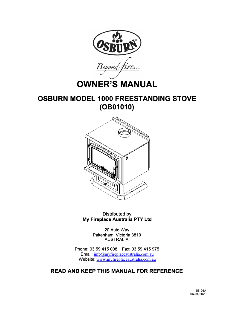 Page n°1 - Manuel utilisateur Osburn Model 1000