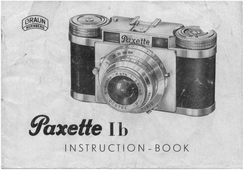 Page n°1 - Manuel utilisateur Braun Paxette IB