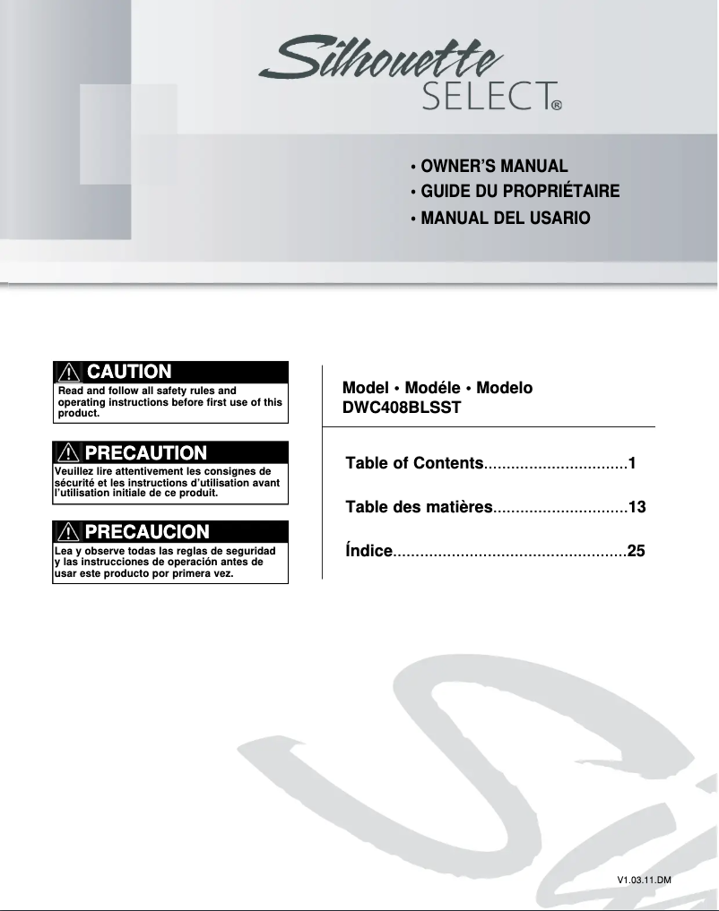 Page n°1 - Manuel utilisateur Danby Silhouette DWC408BLSST