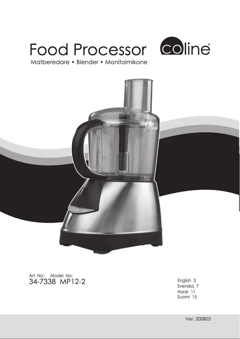 Page 1 de la notice Manuel utilisateur Coline MP12-2