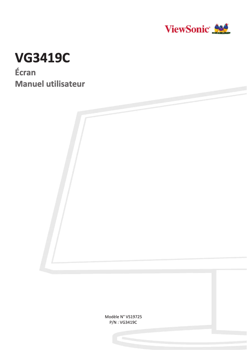 Page n°1 - Manuel utilisateur Viewsonic VG3419C