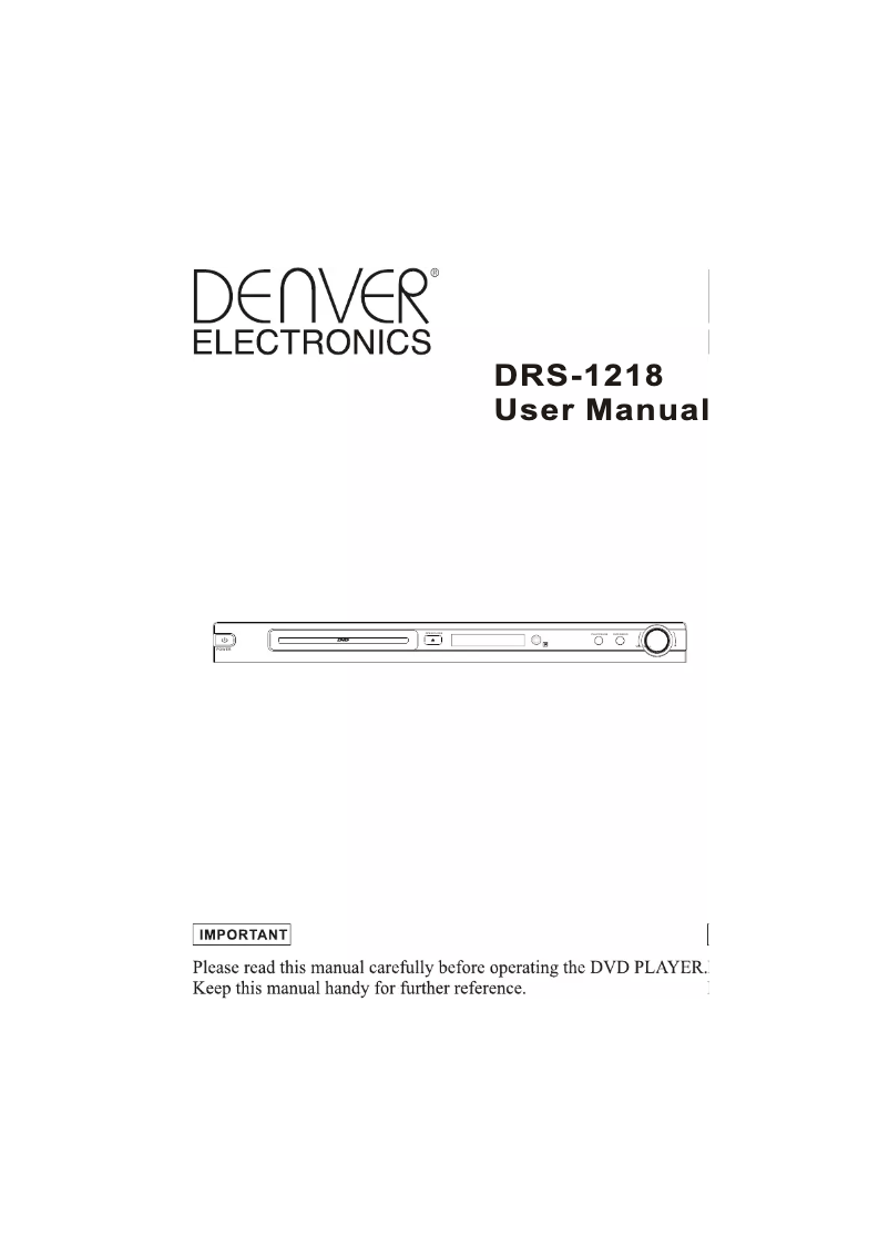 Page 1 de la notice Manuel utilisateur Denver DRS1218