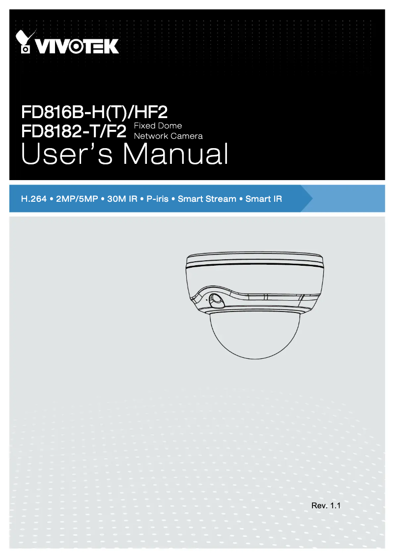 Page 1 de la notice Manuel utilisateur Vivotek FD816B-HF2