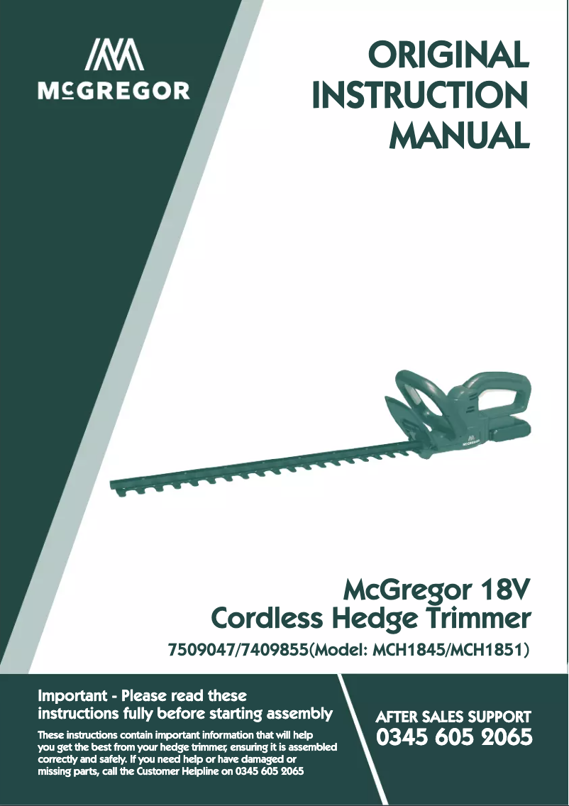 Page 1 de la notice Manuel utilisateur McGregor MCH1845