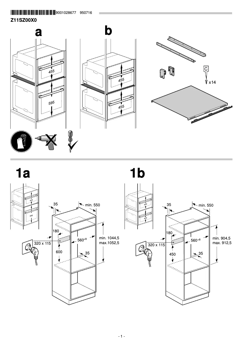 Page 1 de la notice Guide d'installation Neff Z11SZ00X0