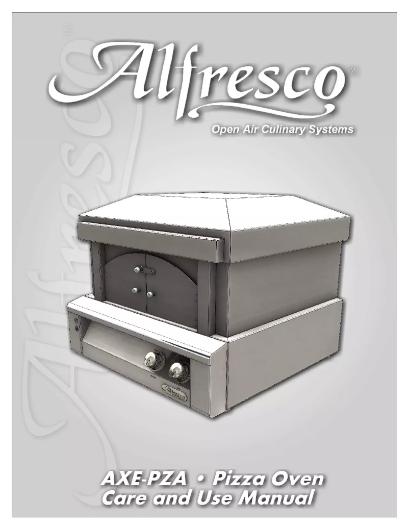 Page 1 of the manual User Manual Alfresco Pizza Plus AXE-PZA