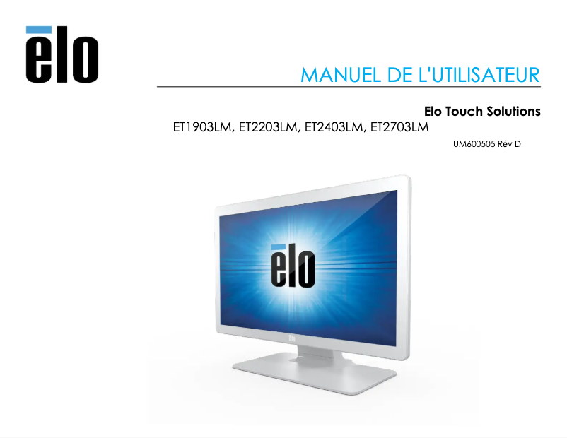 Página 1 del manual Manual de usuario Elo 2703LM