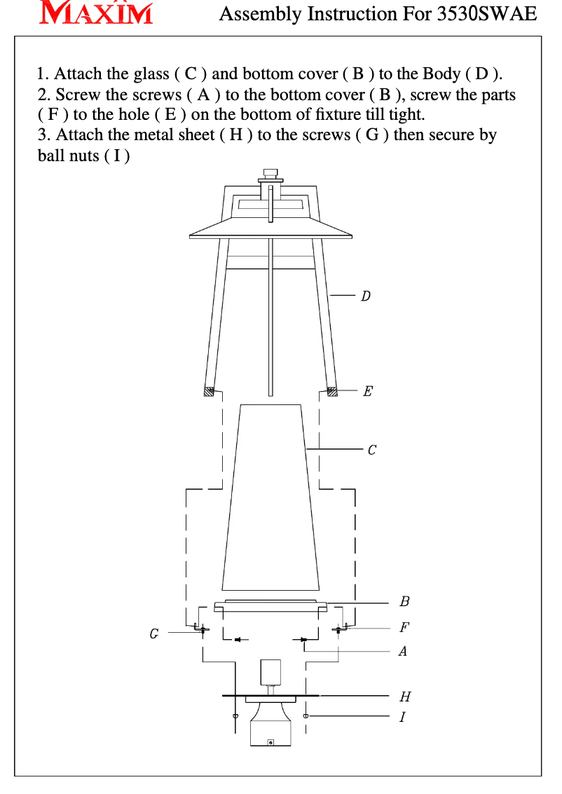 Page n°1 - Manuel utilisateur Maxim Calistoga 3530SWAE