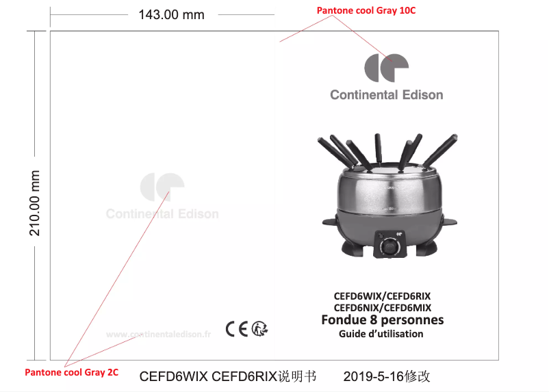 Page 1 de la notice Manuel utilisateur Continental Edison CEFD6MIX
