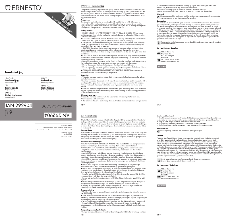 Page 1 de la notice Manuel utilisateur Ernesto IAN 292904