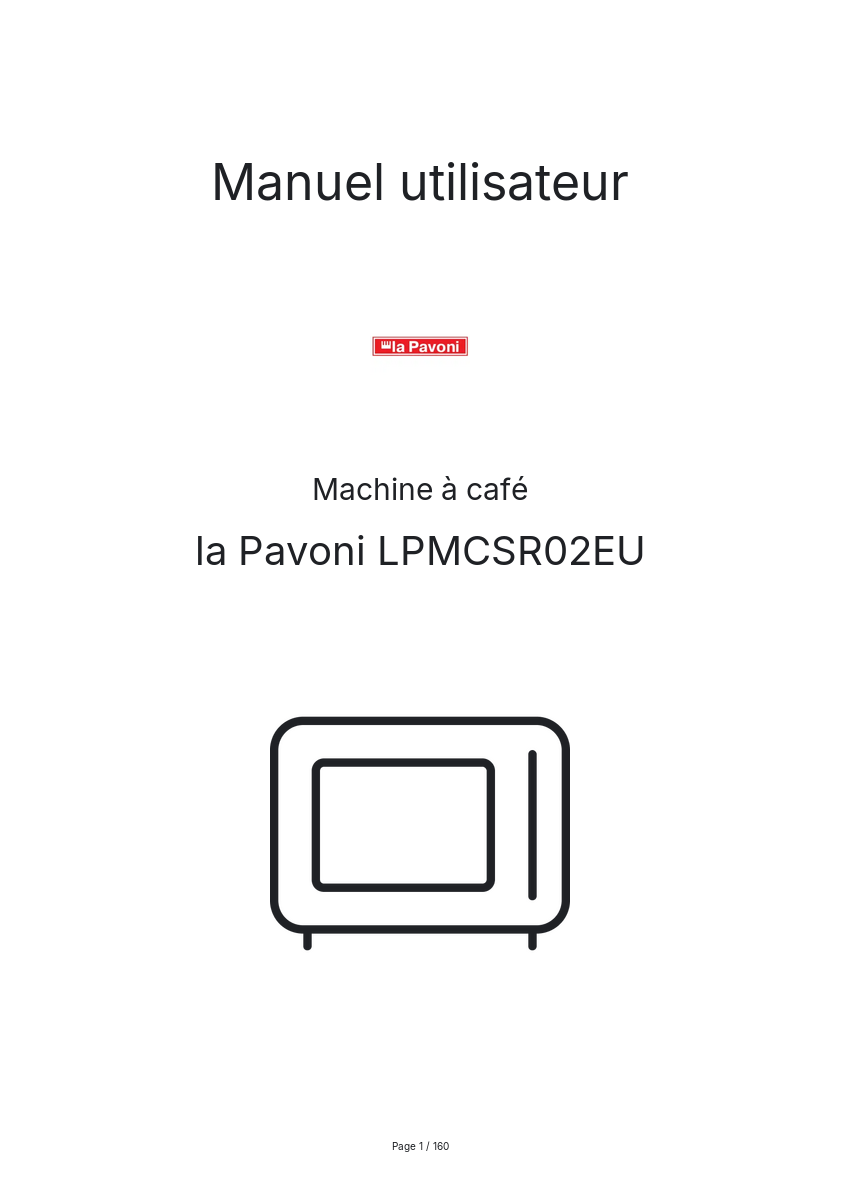 Page n°1 - Manuel utilisateur la Pavoni LPMCSR02EU