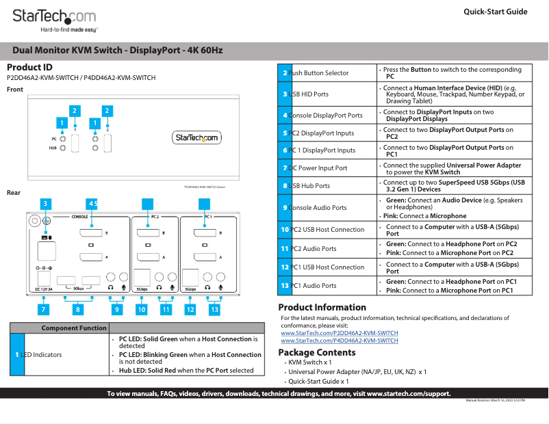 Image de la première page du manuel de l'appareil P4DD46A2-KVM-SWITCH