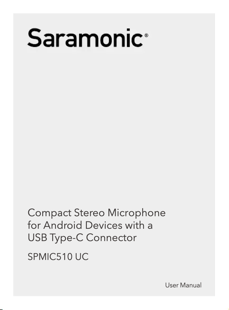 Image de la première page du manuel de l'appareil SPMIC510 UC