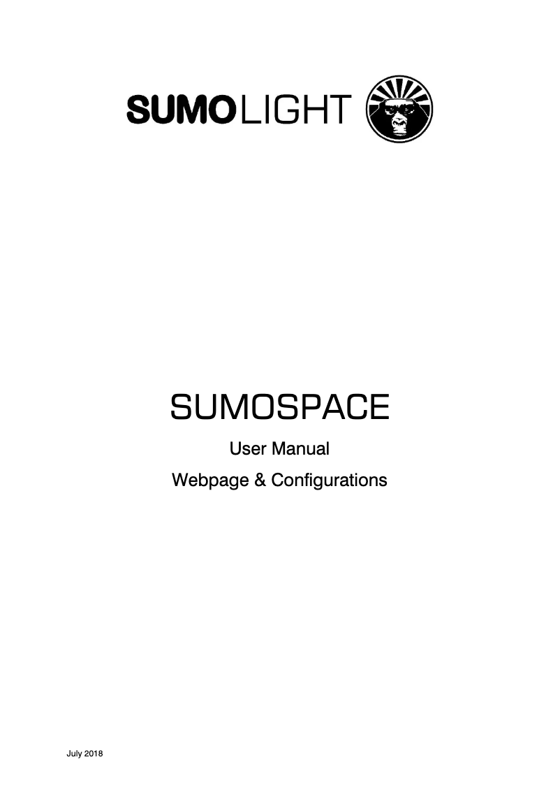 Image de la première page du manuel de l'appareil SUMOSPACE