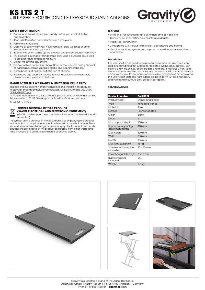 Página 1 del manual Manual de usuario Gravity KS LTS 2 T