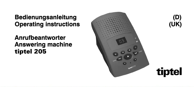 Image de la première page du manuel de l'appareil 205