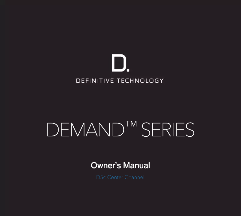 Image de la première page du manuel de l'appareil Demand Series D5C