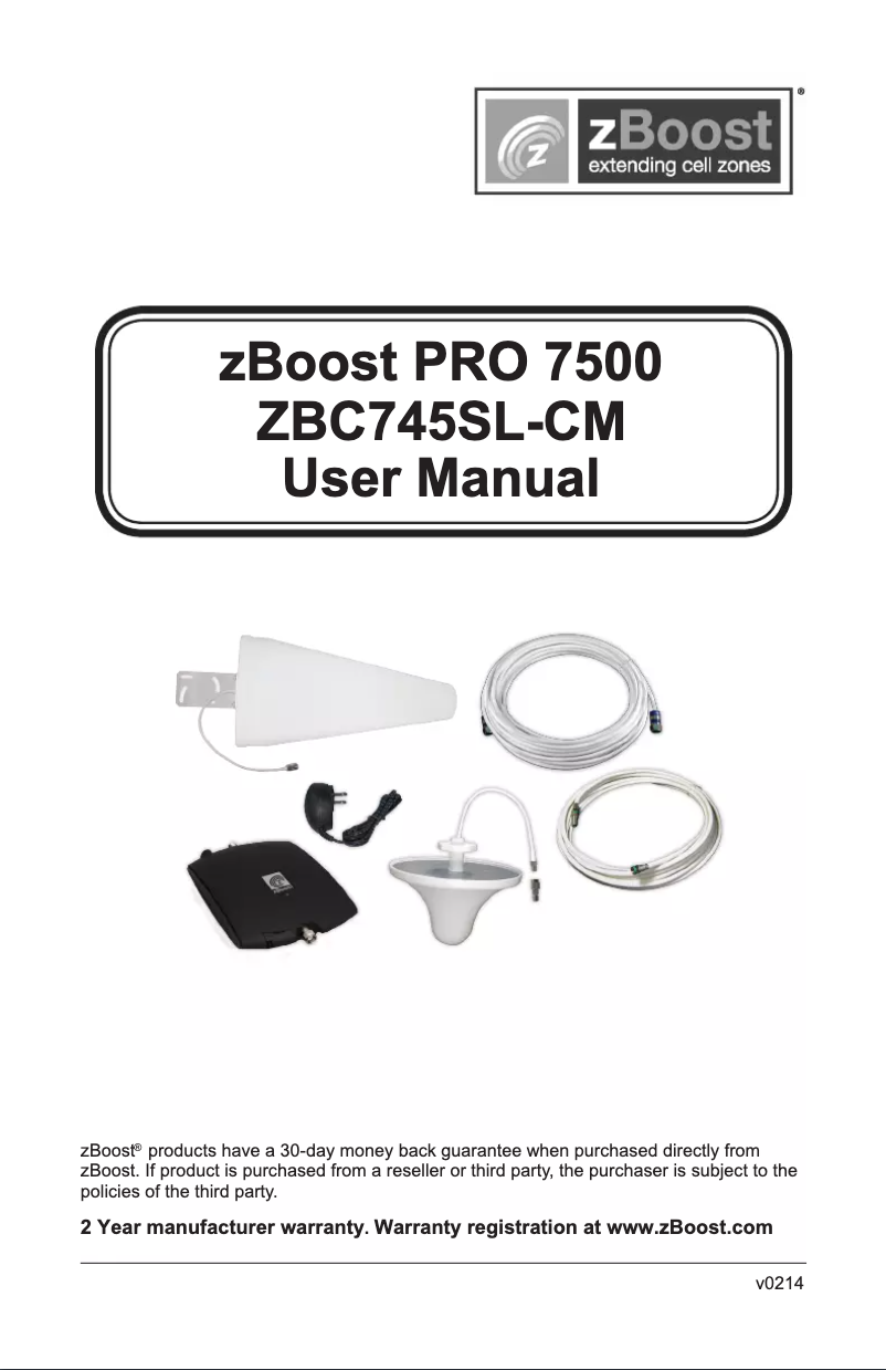 Image de la première page du manuel de l'appareil Pro 7500 ZBC745SL-CM