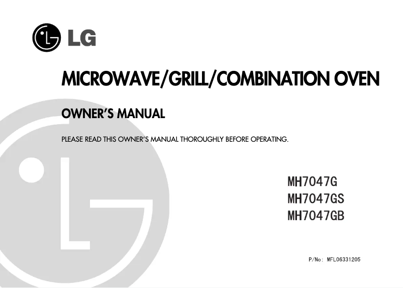 Page 1 de la notice Manuel utilisateur LG MH7047GS