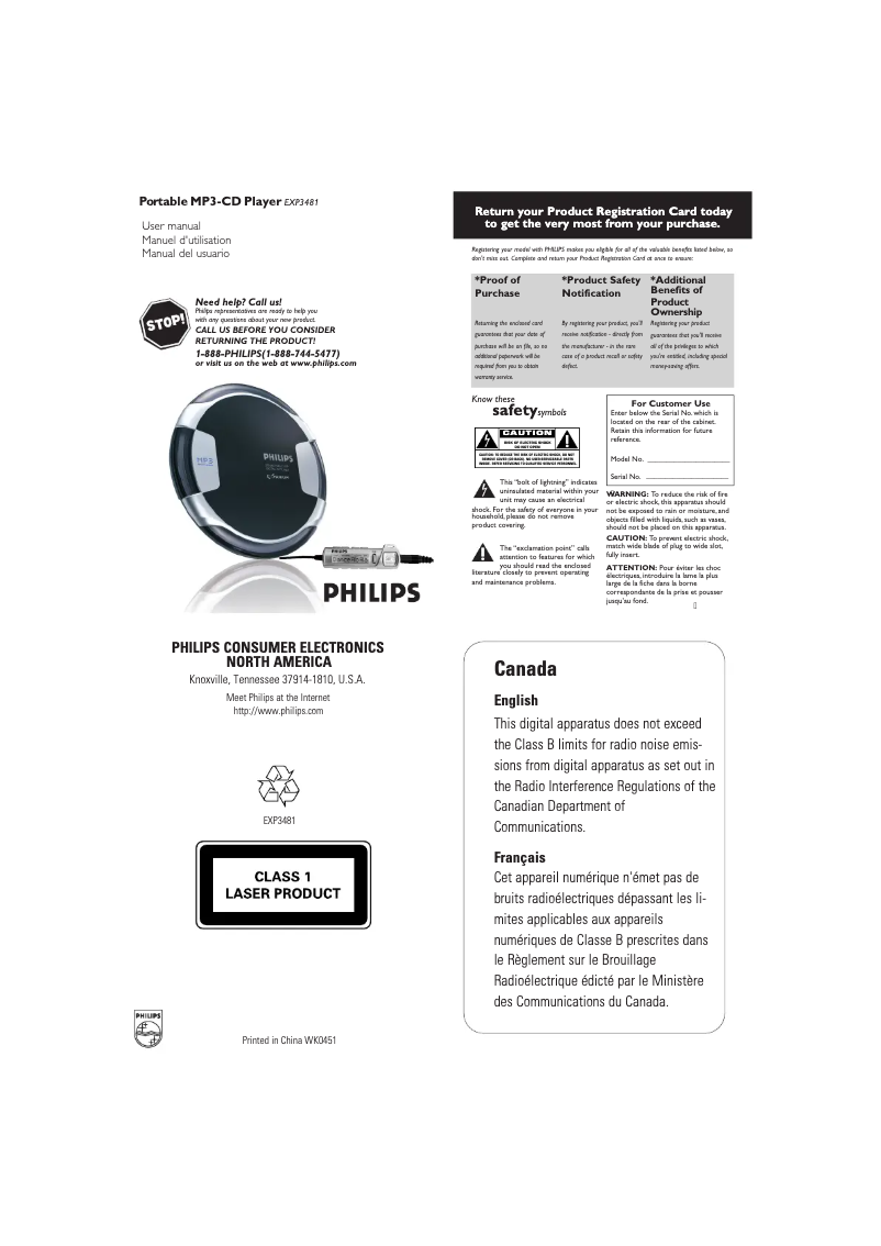 Image de la première page du manuel de l'appareil Expanium EXP3481