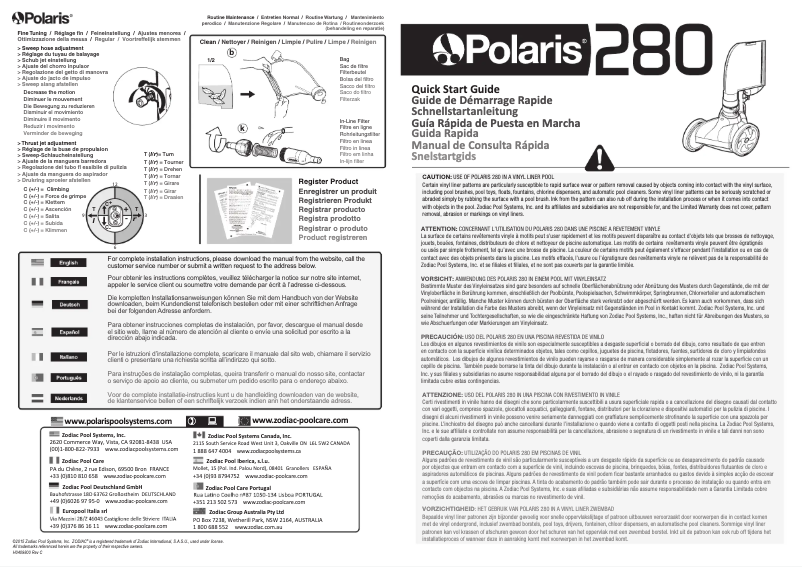 Página 1 del manual Guía de inicio rápido Polaris Vac-Sweep 280