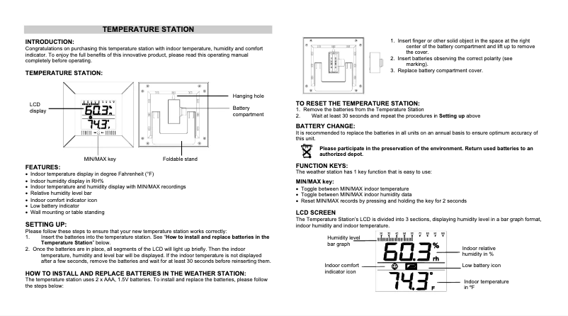 Page 1 de la notice Manuel utilisateur La Crosse Technology WS-9410U