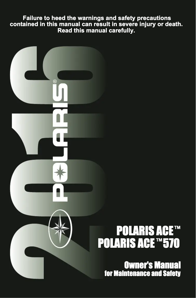 Image de la première page du manuel de l'appareil Ace 570 (2016)