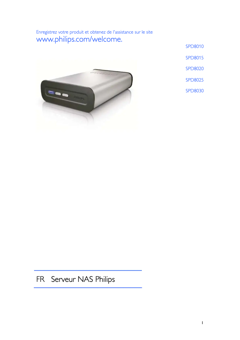 Page n°1 - Manuel utilisateur Philips SPD8020CC