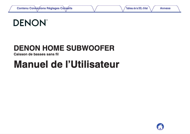 Page 1 de la notice Manuel utilisateur Denon Home Subwoofer