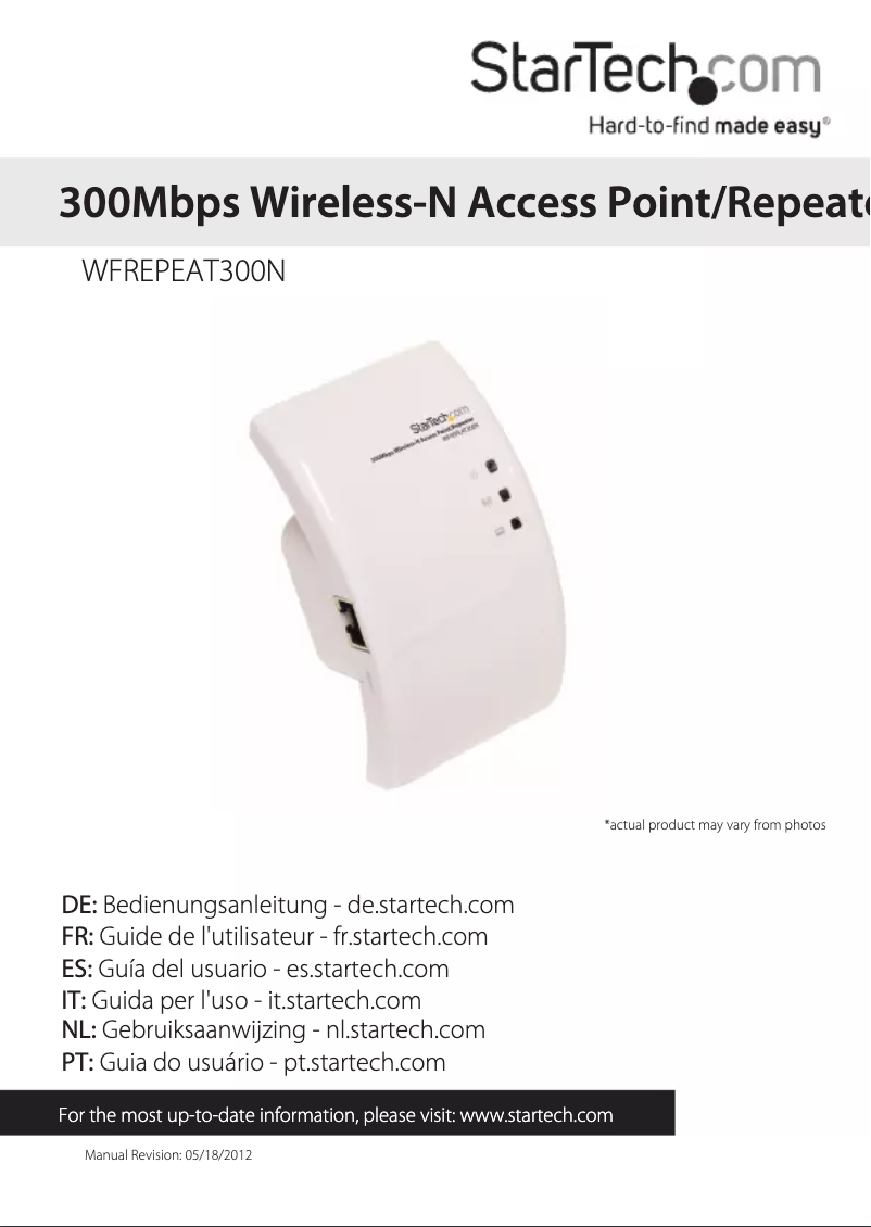 Página 1 del manual Manual de usuario StarTech.com WFREPEAT300N