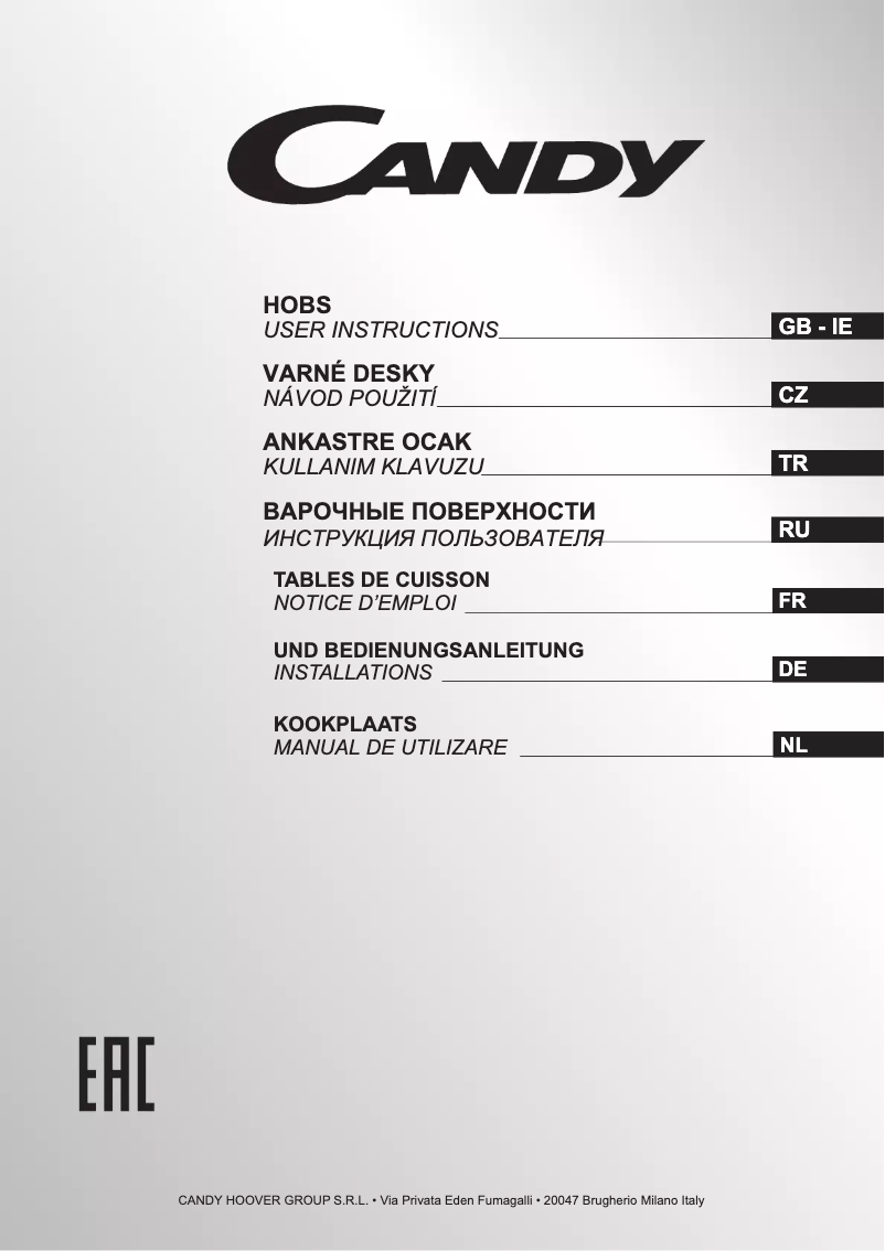 Page n°1 - Manuel utilisateur Candy PV640SN/1