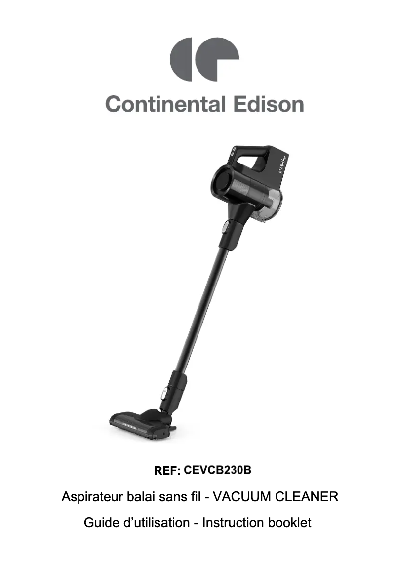 Página 1 del manual Manual de usuario Continental Edison CEVCB230B