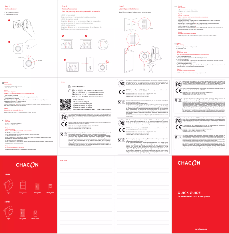 Page n°1 - Manuel utilisateur Chacon 34941