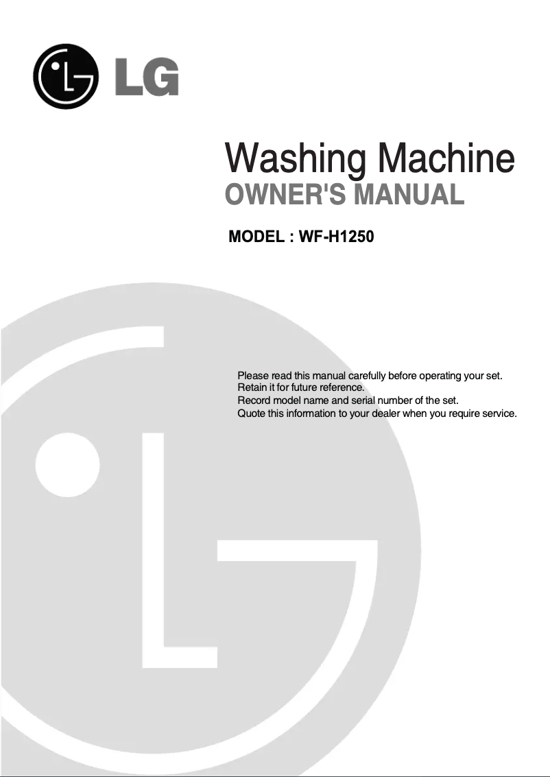 Page 1 de la notice Manuel utilisateur LG WF-H1250