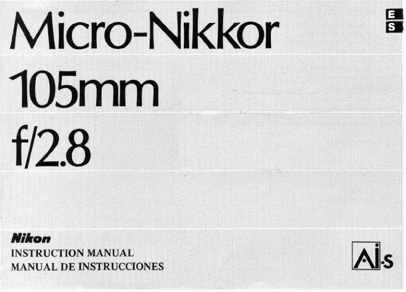 Page n°1 - Manuel utilisateur Nikon Micro-NIKKOR 105mm f/2.8