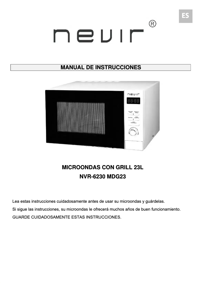 Image de la première page du manuel de l'appareil NVR-6230 MDG23