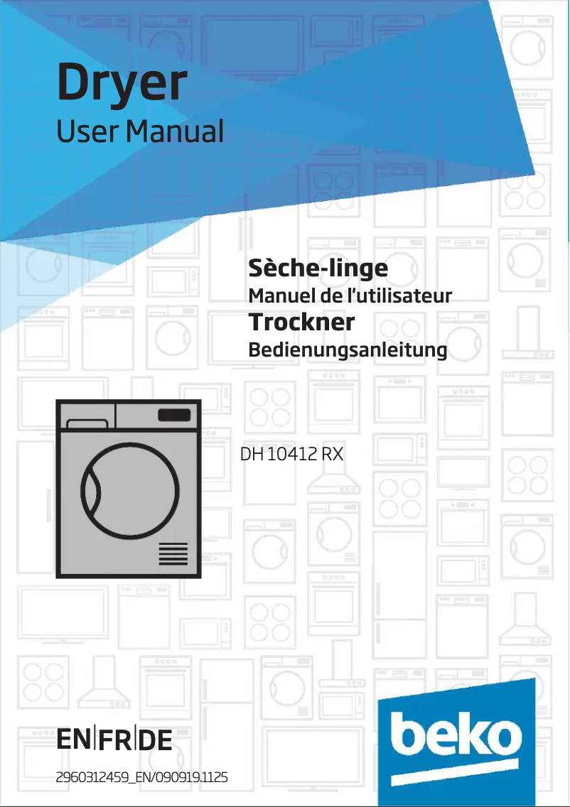 Page 1 de la notice Manuel utilisateur Beko DH 10412 RX