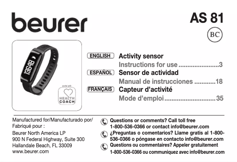 Image de la première page du manuel de l'appareil AS 81 BodyShape