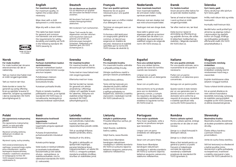 Page 1 de la notice Manuel utilisateur Ikea MITTZON 605.279.52