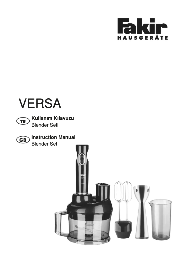 Page 1 de la notice Manuel utilisateur Fakir Versa