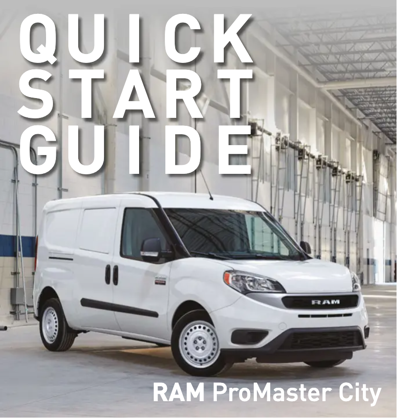Page 1 de la notice Guide de démarrage rapide RAM ProMaster City (2022)