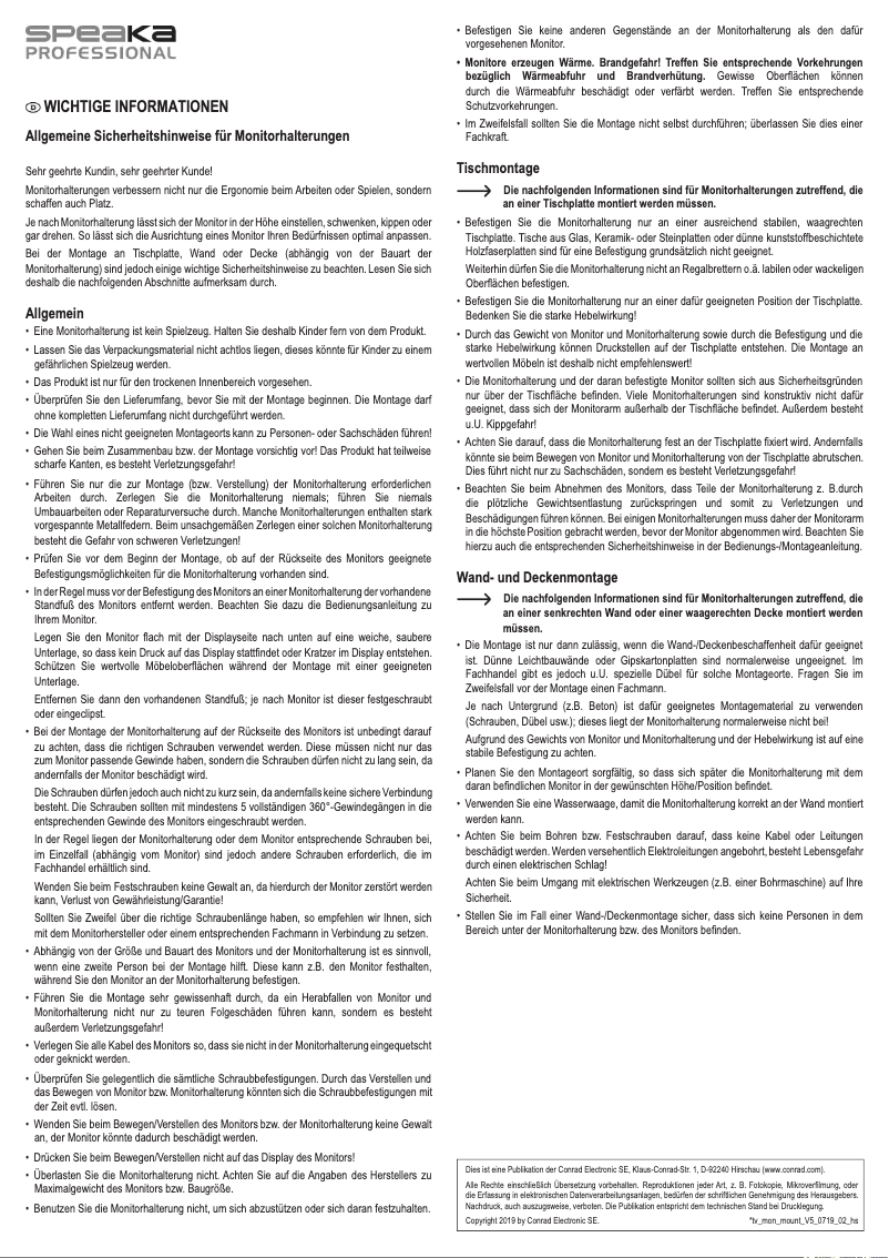 Page n°1 - Manuel utilisateur Speaka SP-TVM-600